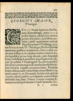 Georgius Maior Theologus.