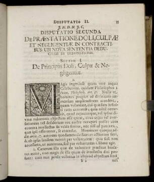 Disputatio Secunda. De Præstatione Doli, Culpæ Et Negligentiæ In Contractibus [...]