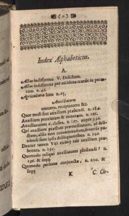 Index Alphabeticus.