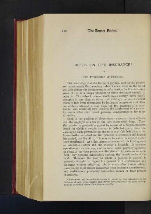 Notes on Life Insurance.