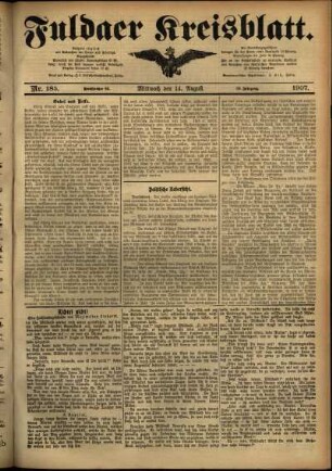 Ausgabe vom Mittwoch, den 14. August 1907.