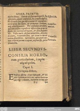 Caput I. De capitis dolore.
