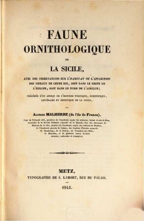 Faune ornithologique de la Sicile
