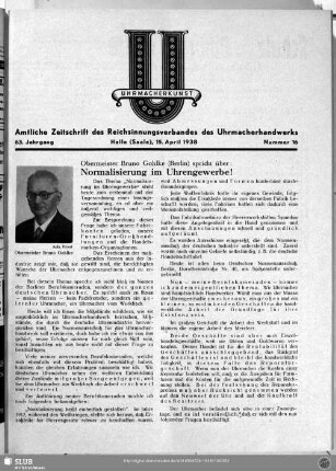 Normalisierung im Uhrengewerbe!