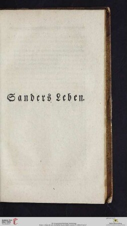 Sanders Leben
