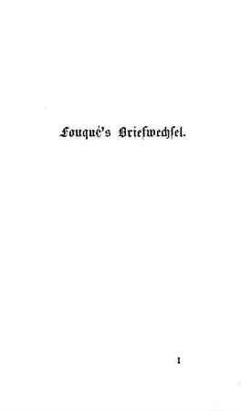Fouque's Briefwechsel