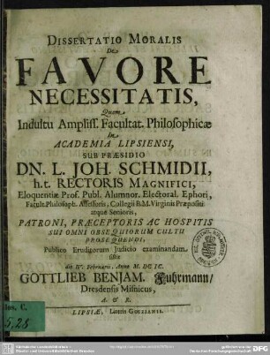 De Favore Necessitatis