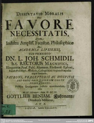 De Favore Necessitatis