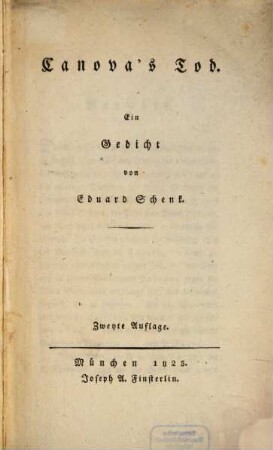 Canova's Tod : ein Gedicht