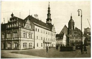 Pirna. Rathaus und Stadtkirche