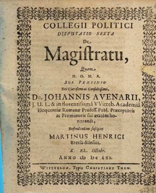 De magistratu