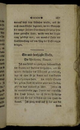 Ein und funfzigste Nacht. - Fünf und funfzigste Nacht.