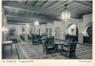 Empfangshalle des Gasthauses "Der Platterhof" am Obersalzberg