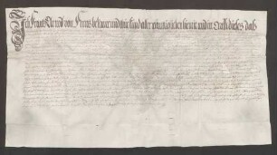 Instrumentum cautionis des Franz Arnold Raitz von Frentz.