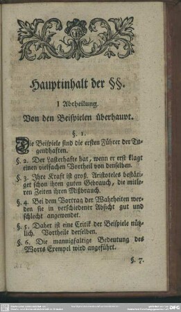 Hauptinhalt der §§