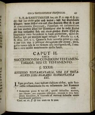 Caput II. Circa Successionem Conjugum Testamentariam, Seu Ex Testamento.