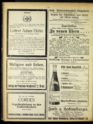 Nachruf : [Lehrer Adam Hötte]
