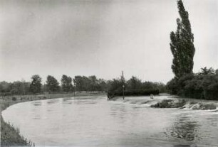 Elster bei Großzschocher (An der Pferdeschwemme) 13. Juli, 1 Tag nach Höchststand, Hochwasser Juli 1954