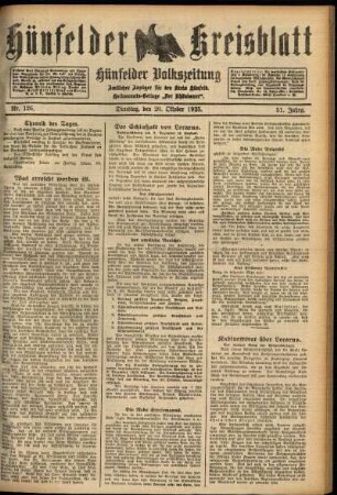 Ausgabe vom Dienstag, den 20. Oktober 1925.
