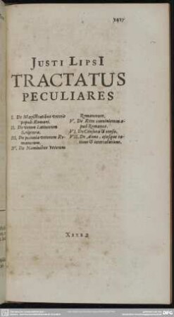 Tractatus Peculiares