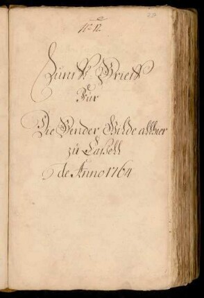 No. 12 Bender Gilde allhier zu Caßell de Anno 1764.