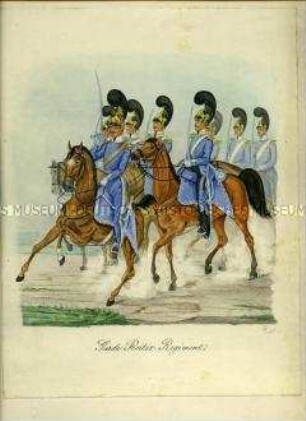 Uniformdarstellung, Garde-Reiter-Regiment, Sachsen, 1830.