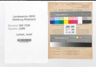 Entnazifizierung Josef Linhart , geb. 19.11.1898 (Bahnbeamter)