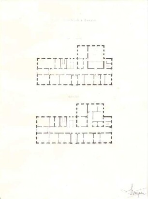 Stengel, Georg von; Memmingen; Bezirksgerichtsgebäude - Grundriss EG, Grundriss 1. OG