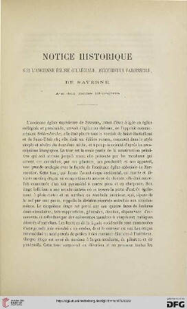 2.Ser. 10.1876/78: Notice historique sur l'ancienne église collégiale, aujourd'hui paroissiale, de Saverne