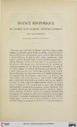 2.Ser. 10.1876/78: Notice historique sur l'ancienne église collégiale, aujourd'hui paroissiale, de Saverne