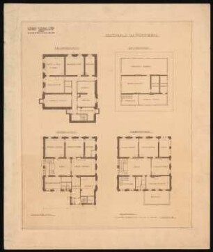 Gutshaus in Pommern: 4 Grundrisse 1:100