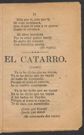 El catarro. : (Danza).