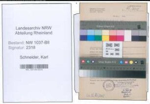 Entnazifizierung Karl Schneider , geb. 15.09.1904 (Lehrer)