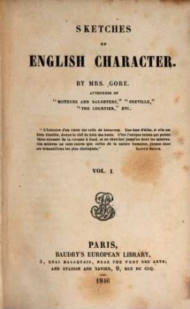 Sketches of English character, 1