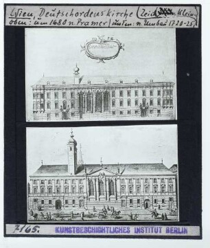 Wien, Deutschordenskirche,Kleiner, Ansicht der Deutschordenskirche in Wien nach dem Umbau (Zeichnung) (Aufbewahrungsort unbekannt) : Ansichten