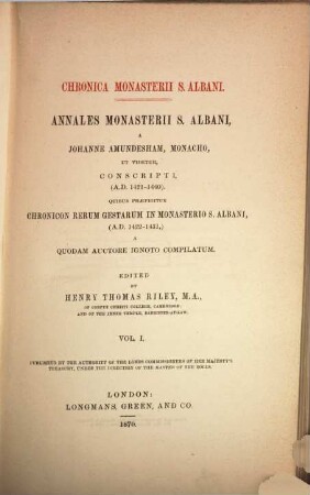 Annales Monasterii S. Albani. 1