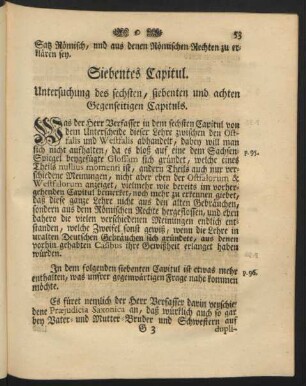 Siebentes Capitul. Untersuchung des sechsten, siebenten und achten Gegenseitigen Capituls.