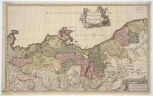 Karte der Herzogtümer Pommern und Mecklenburg, 1:790 000, Kupferstich, nach 1676