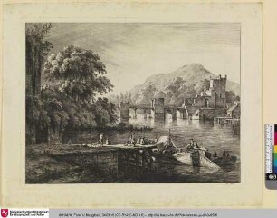 [Ansicht des Schlosses Sainte-Colombe in Dauphiné; Vue de château de Saint-Colombe en Dauphiné]