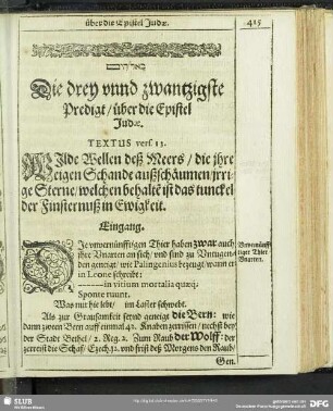 Die drey unnd zwantzigste Predigt, über die Epistel Juae