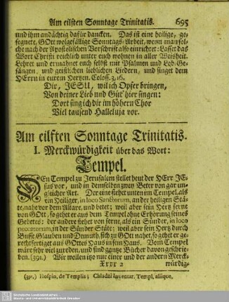 Am eilften Sonntage Trinitatis