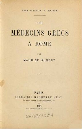 Les médecins grecs à Rome