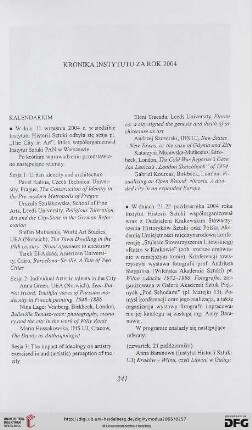 Kronika Instytutu za rok 2004