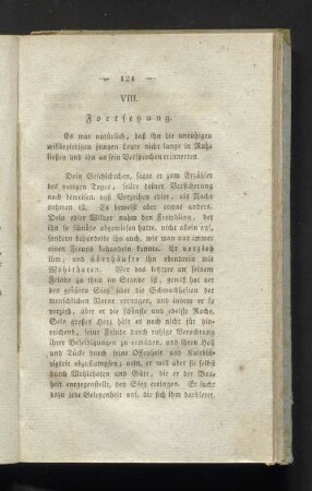 VIII. Fortsetzung.