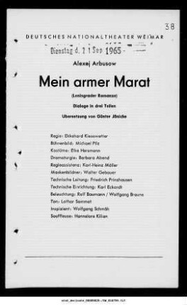 Mein armer Marat (Leningrader Romanze)