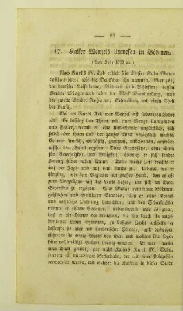 17. Kaiser Wenzels Unwesen in Böhmen