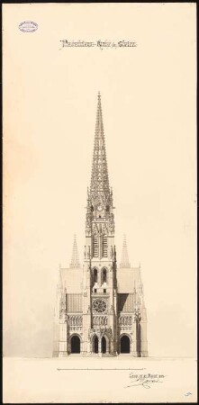 Protestationskirche, Speyer: Aufriss der Eingangsfront 1:160
