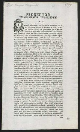 Prorector Vniversitatis Tvbingensis. L. S.