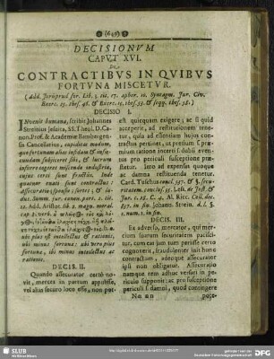 Caput XVI. De Contractibus In Quibus Fortuna Miscetur