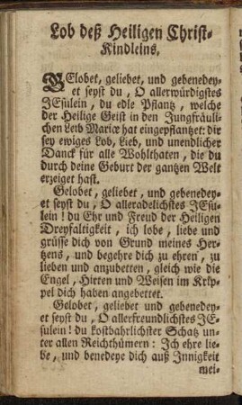Lob deß Heiligen Christ-Kindleins.